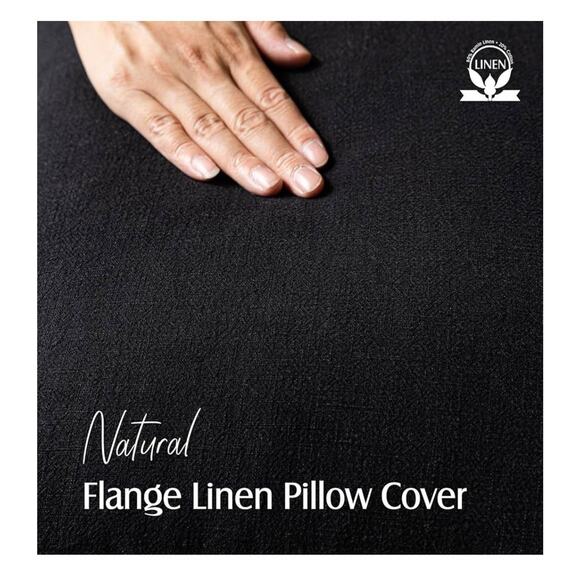 Foindtower Pack of 2 Decorative Black Linen Soild Throw Pillow‎ Covers 22x22 - Picture 3 of 4